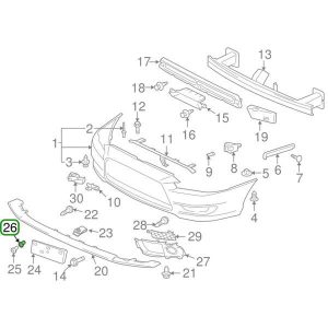 Mitsubishi OEM Front License Plate Mount Grommet | 2003-2015 Mitsubishi Evo 8/9/X (MU435004)