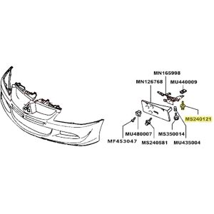 Mitsubishi OEM M6x16 Front License Plate Mount Bolt | 2003-2005 Mitsubishi Evo 8 (MS240121)