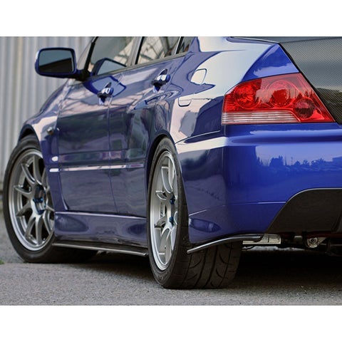 Rexpeed Carbon Fiber Side Skirts Extensions | 2001-2006 Mitsubishi Evo 7/8/9 (R67)