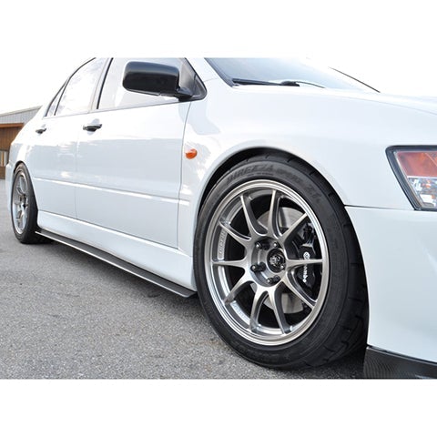 Rexpeed Carbon Fiber Side Skirts Extensions | 2001-2006 Mitsubishi Evo 7/8/9 (R67)