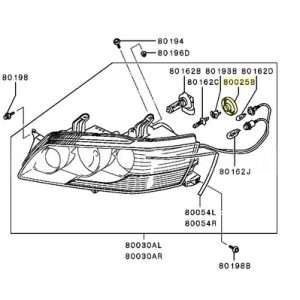 Mitsubishi OEM Headlight Grommet for JDM Evo 9 NON-HID Housing (MR339383)