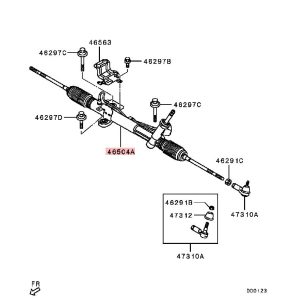 Steering rack/gear box assembly Mitsubishi EVO 10 HD - 4410A192