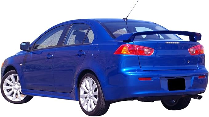 Fit 2008-2017 Mitsubishi Lancer Trunk Spoiler Electric Blue Pearl, ABS, Rear Spoiler - Image 2