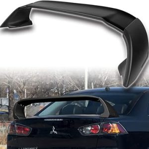 HYPERSPEED Rear Trunk Spoiler Wing Lip Kit – Unpainted Black ABS for 2008–2017 Mitsubishi Lancer Evolution X (Evo 10)