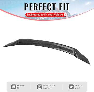2008–2017 Mitsubishi Lancer Sedan 4-Door (Evo X/Evo 10) Carbon Fiber Print High Kick Duckbill Rear Trunk Spoiler Wing - Image 5