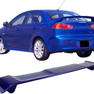 Fit 2008-2017 Mitsubishi Lancer Trunk Spoiler Electric Blue Pearl, ABS, Rear Spoiler