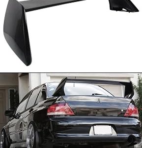 Buy the Evo 7 8 9 spoiler online in painted black for Mitsubishi Evolution VII, VIII, and IX, Check trunk fitment and mounting details before ordering.