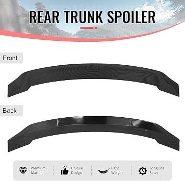 2008–2017 Mitsubishi Lancer Sedan 4-Door (Evo X/Evo 10) Carbon Fiber Print High Kick Duckbill Rear Trunk Spoiler Wing - Image 4