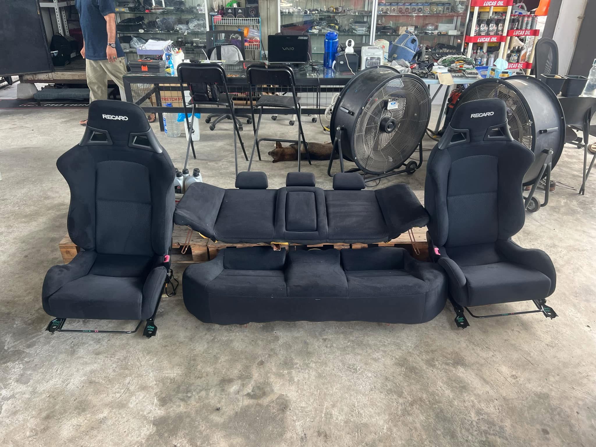 Genuine OEM Mitsubishi Lancer Evolution X Recaro Cloth Interior Seat Set Complete Front & Rear
