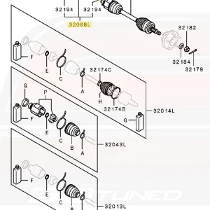 Mitsubishi OEM Axle Shaft Front Inner LH for Evo X (3815A209)
