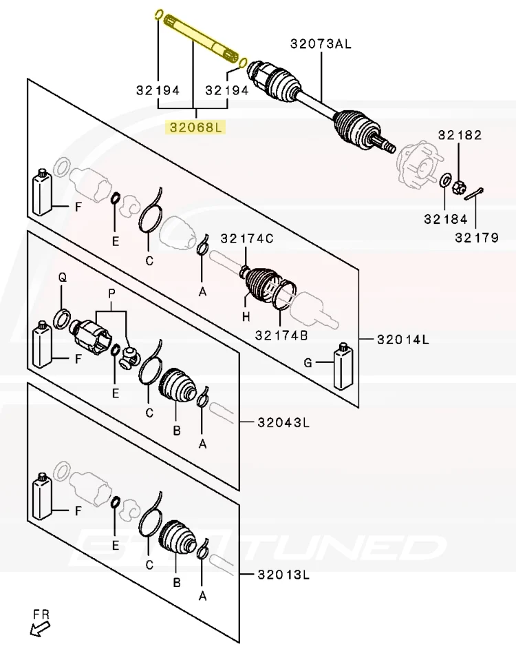 Mitsubishi OEM Axle Shaft Front Inner LH for Evo X (3815A209) - Image 4