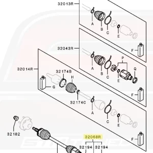 Mitsubishi OEM Front Inner Axle Shaft RH for Evo X (3815A210)