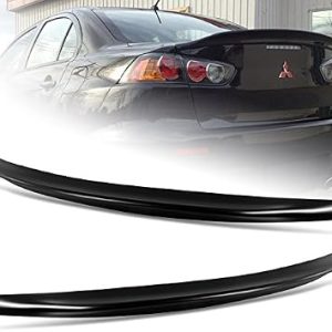 Black Rear Trunk Duck Lid Spoiler Wing Compatible with 2008–2017 Mitsubishi Lancer Evolution X (Evo 10)