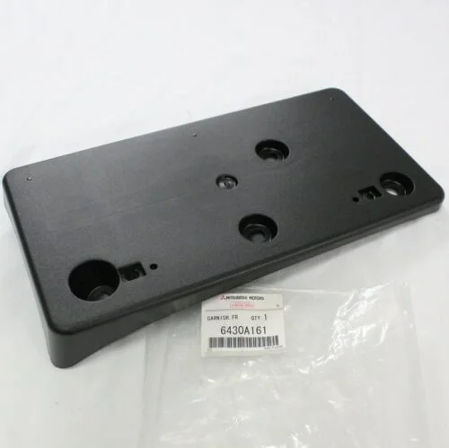 BUY Mitsubishi OEM Front License Plate Bracket for Evo X (6430A161), a genuine replacement designed for proper factory-style front plate mounting.