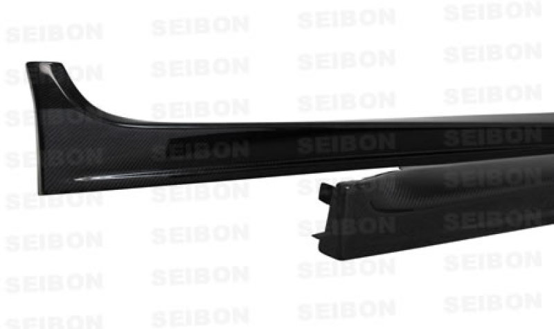 BUY Seibon Mitsubishi Evo X OEM-Style Carbon Fiber Side Skirts for 2008-2009 models, Upgrade your Evolution X with premium carbon fiber exterior styling.