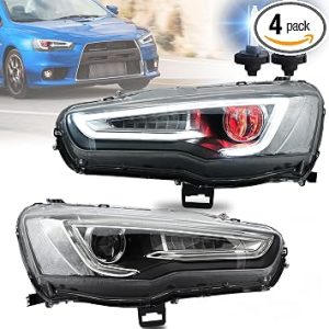 Buy VLAND LED Headlight Assembly for 2008–2020 Mitsubishi Lancer with sequential turn signals, demon eyes, and chrome housing. Shop online today.