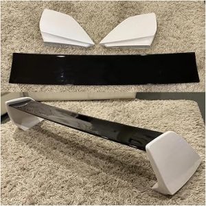 EVO Style Rear Trunk Lip Spoiler Wing Compatible with 2003–2008 Mitsubishi Lancer Evolution 7, 8 & 9 – ABS Black/White Finish