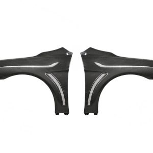 Buy Evo X Carbon Fenders for the 2008–2015 Mitsubishi Evolution X, Seibon 10mm wider design, part FF0809MITEVOX. Verify fitment.