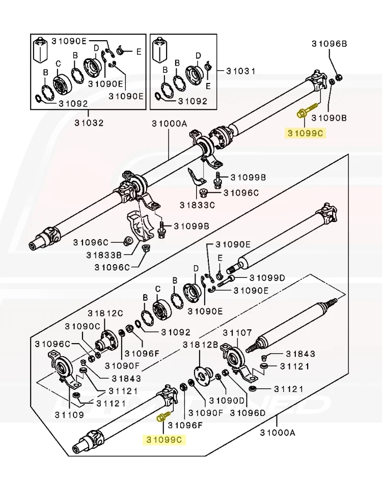 Mitsubishi OEM Driveshaft Bolt for Evo X (MB505065)