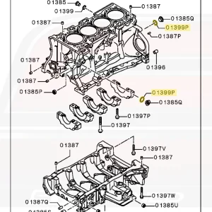 Mitsubishi OEM Cylinder Block Plug Washer for Evo X (MF660038)