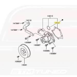 Mitsubishi OEM Water Pump Gasket for Evo 8/9 Part #MN137262 - Image 3
