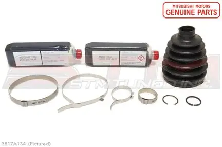 Buy Evo X OEM Inner Axle Boot Repair Kit 3817A135 online for 2008–2015 models, Genuine Mitsubishi front CV boot kit for Evo X AWD axles.
