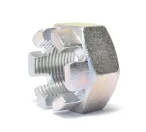 Buy Evo X OEM Castle Style Axle Nut 3885A009 online for 2008–2010 models, Genuine Mitsubishi 32mm axle nut for front and rear applications.