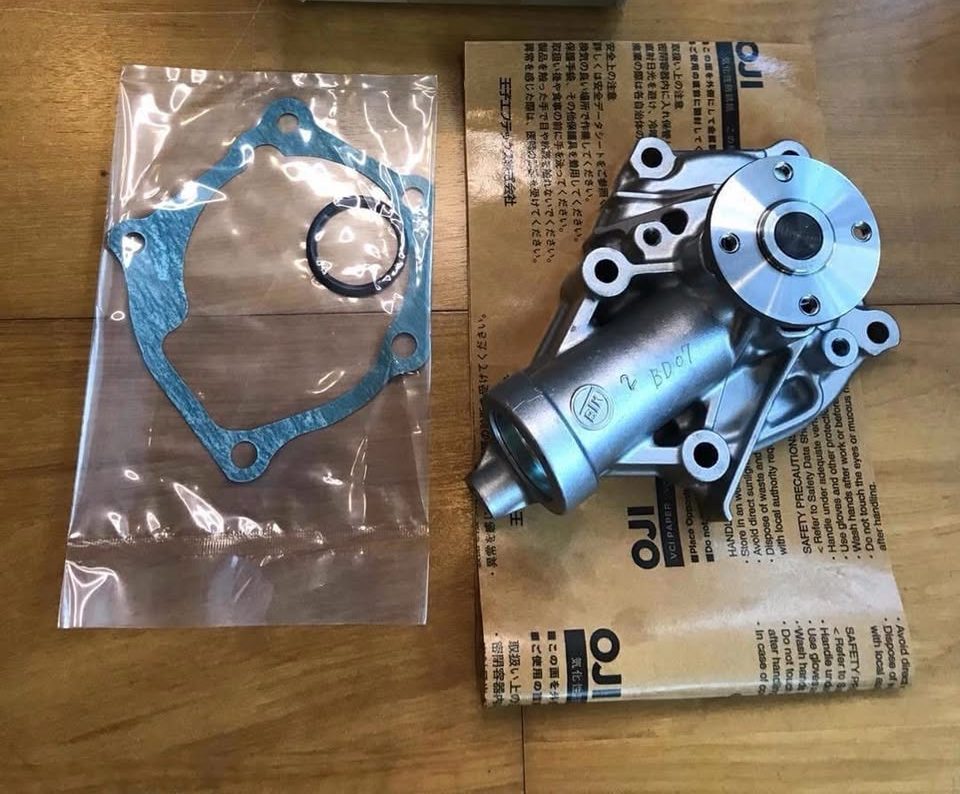 Buy Mitsubishi OEM Water Pump for Evo 8 (1300A065) for the CT9A 4G63, Genuine replacement with gasket and water pipe O-ring.