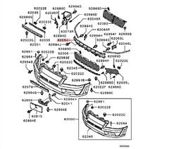 Genuine OEM Mitsubishi EVO 10 Front Bumper Reinforcement – 6400A832