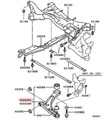 Genuine OEM Mitsubishi EVO 7/8/9 Front Lower Suspension Arm – Left – MR554813