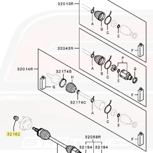 Mitsubishi OEM Axle Nut Solid Style for 2011–2015 Evo X (MB515403)
