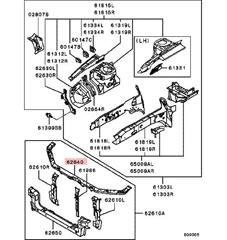 Genuine OEM Mitsubishi EVO 7/8/9 Front Headlamp Support Upper – MR592164