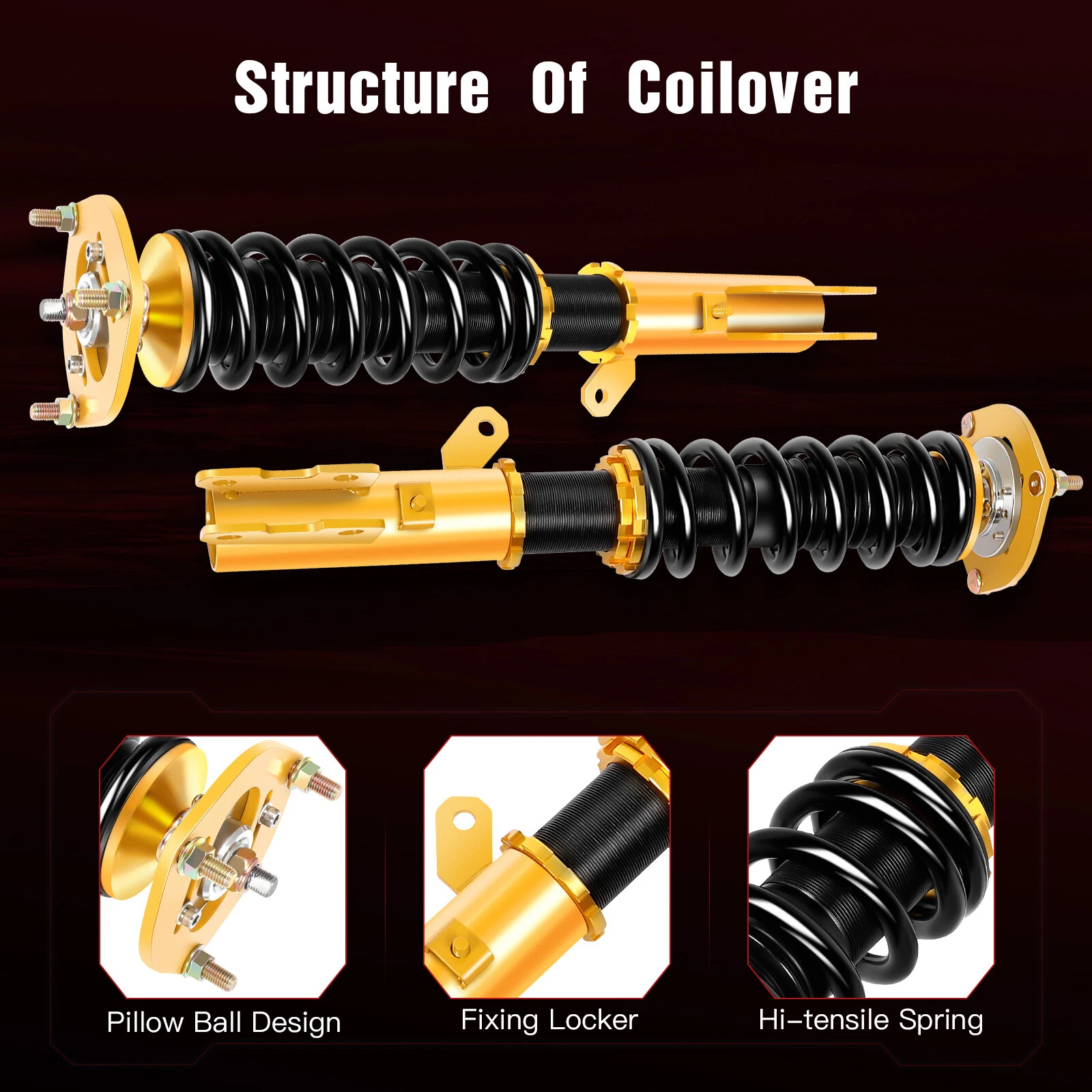 Coilovers Suspension Kit for Mitsubishi Lancer 2008–2016 – Adjustable Height Shock Struts - Image 5