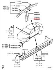 Genuine OEM Mitsubishi EVO X Front Door Sash Tape – Right – 7410A076XA - Image 2