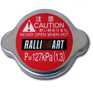 BUY Ralliart Red Radiator Cap 1.3 Bar for Mitsubishi Evo 5/6/7/8/9/10, Performance radiator cap designed for reliable cooling-system pressure.