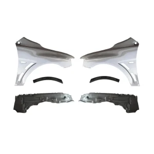 Buy EVO X style front guard set for Mitsubishi Lancer CJ/CF sedan, Shop LH and RH steel guards with vent mesh and inner trims for compatible 2007–2017.