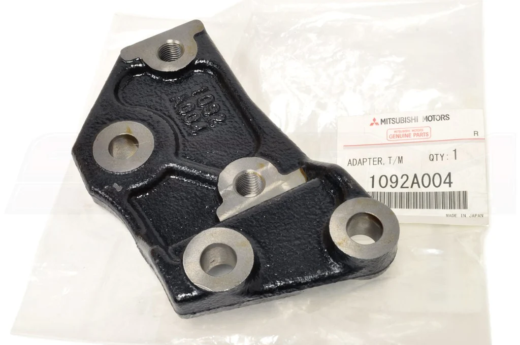 Buy Mitsubishi Evo 8/9 OEM transmission mount bracket 1092A004 for compatible five- and six-speed models, Check fitment and order online today.