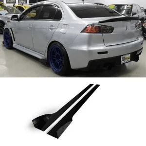 Buy Evo X Side Skirts online for 2007–2015 Mitsubishi Evolution X and Ralliart models, Check Aeroflow Dynamics V2 fitment before ordering.