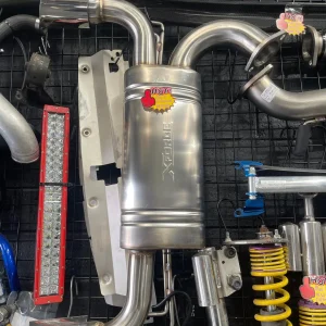 Buy Mitsubishi Evo X X-Force catback exhaust with 3-inch stainless steel piping and dual tips, Shop Mitsubishi Evo parts online at Evomotorparts.